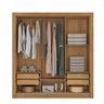 Guarda Roupa Casal com Espelhos 3 Portas 4 Gavetas Quito Espresso Móveis - 2