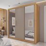 Guarda Roupa Casal com Espelhos 3 Portas 4 Gavetas Quito Espresso Móveis - 1