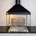 Ver imagem 2 de Kit Churrasqueira Gourmet a Carvão 90cm Preta com Suporte L