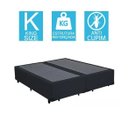 Ver imagem 2 de Base Cama Box Bipartido King Size Couro Sintético Preto 40x193x203