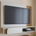 Ver imagem 3 de Painel para Tv 55 Pol com Bancada Madrid C05 Off White Matte/freijó - Mpozenato