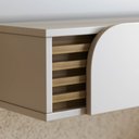 Ver imagem 6 de Painel para Tv 55 Pol com Bancada Madrid C05 Off White Matte/freijó - Mpozenato