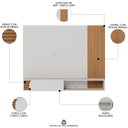 Ver imagem 4 de Painel para Tv 55 Pol com Bancada Madrid C05 Off White Matte/freijó - Mpozenato