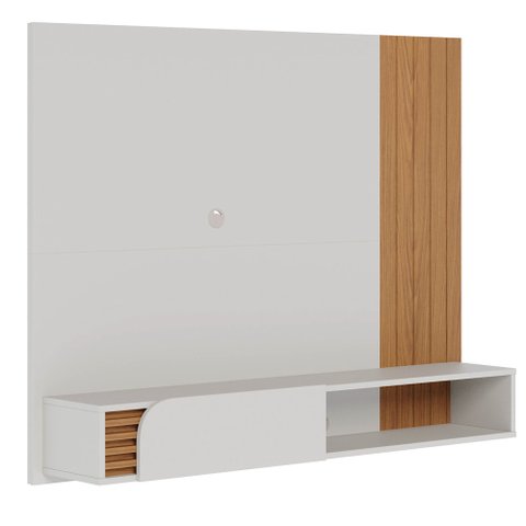 Painel para Tv 55 Pol com Bancada Madrid C05 Off White Matte/freijó - Mpozenato