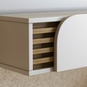 Ver imagem 6 de Painel para Tv 55 Pol com Bancada Madrid C05 Off White Matte/freijó - Mpozenato