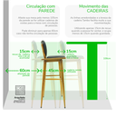 Ver imagem 2 de Kit 4 Banquetas de Madeira Torneada Bistrô Estofada - 83cm Natural