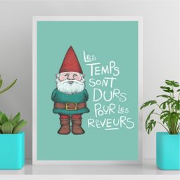 Quadro Amelie Poulain - Gnomo 33x24cm - com Vidro:moldura Branca - 2