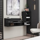 Ver mais imagens de Escrivaninha Mesa Escritório Suspensa Tok Glamour 135cm Preto Fosco