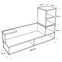 Ver imagem 4 de Escrivaninha Mesa Escritório Suspensa Tok Glamour 135cm Preto Fosco