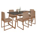 Ver imagem 3 de Conjunto Duas Cadeiras Sala Jantar Barcelona Base Bronze:capuccino
