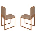 Ver imagem 1 de Conjunto Duas Cadeiras Sala Jantar Barcelona Base Bronze:capuccino