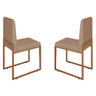 Conjunto Duas Cadeiras Sala Jantar Barcelona Base Bronze:capuccino - 1