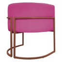 Ver imagem 7 de Poltrona Decorativa para Sala Recepção Luna Tecido Sintético Cores Base de Ferro Bronze