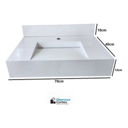 Lavatório Porcelanato 70x40 Branco - 4