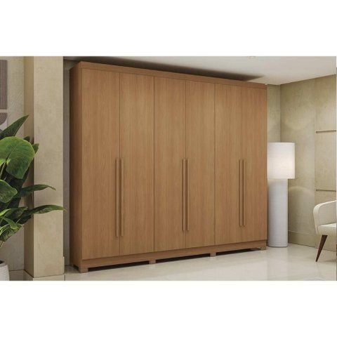 Guarda Roupa Casal 6 Portas e 3 Gavetas C/ Pés Cb03t580 Canela - Kappesberg