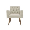 Ver imagem 3 de Kit 4 Poltronas Capitonê Confortáveis Loja Recepção Sala Bege