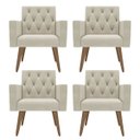 Ver imagem 1 de Kit 4 Poltronas Capitonê Confortáveis Loja Recepção Sala Bege