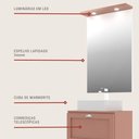 Ver imagem 7 de Gabinete para Banheiro com Tampo Cuba e Espelheira 60cm Retro Mdf Rosa Milano - On Móveis