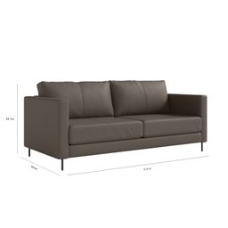Sofá de Couro 2 Lugares Zeus YesCasa 2,00 cm - 3