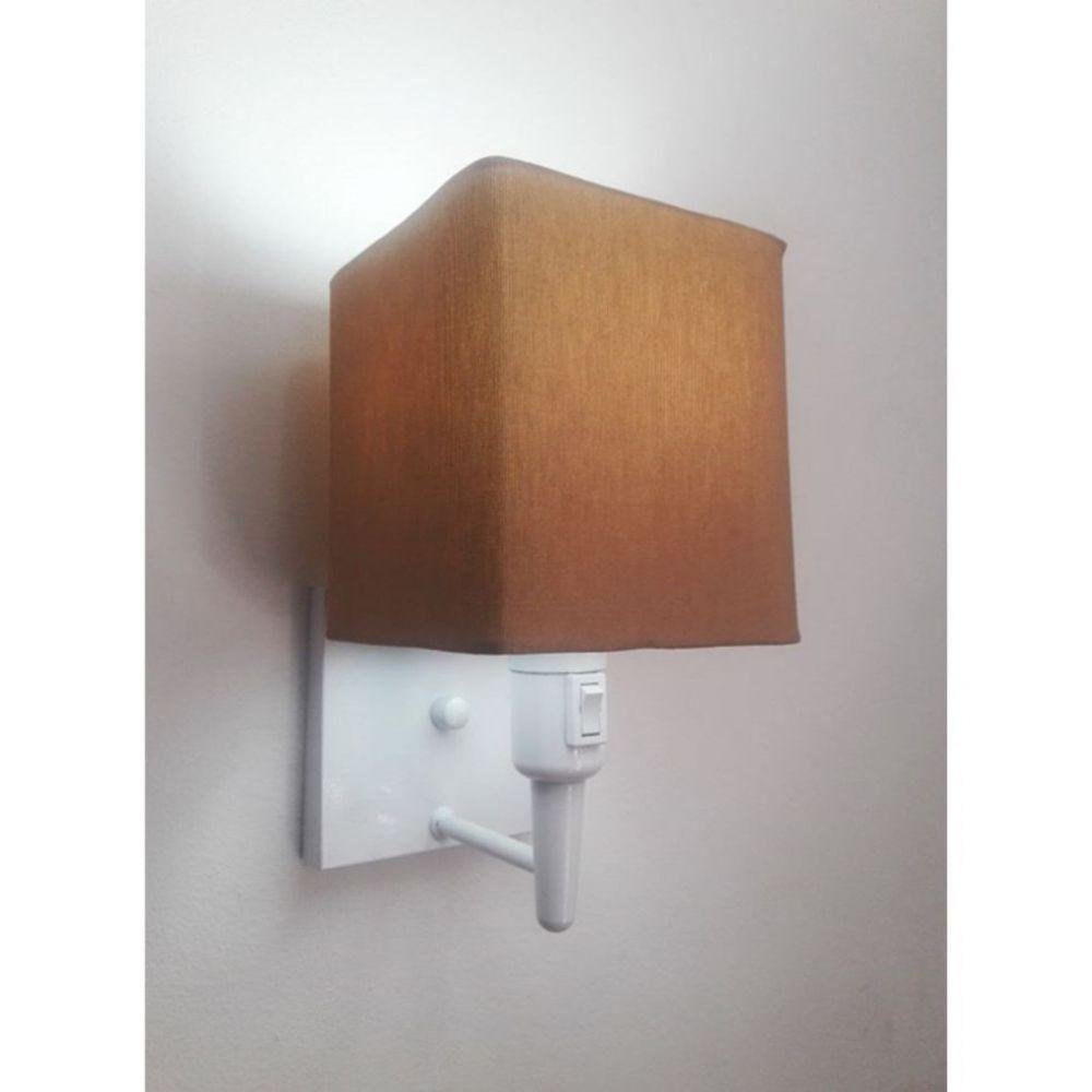 Arandela Quadrada Md-2019 Alumínio Interruptor Branco Palha - 1