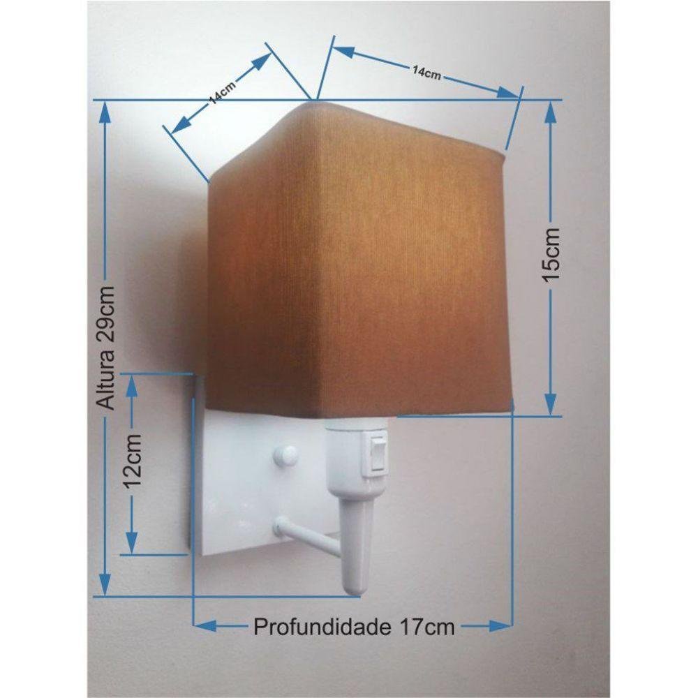 Arandela Quadrada Md-2019 Alumínio Interruptor Branco Palha - 2