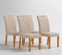 Ver imagem 2 de Conjunto 4 Cadeiras de Jantar em MDF com Assento e Encosto Estofados Miami Freijó e Palha Yescasa Marrom