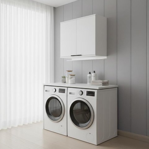 Armário para Lavanderia 2 Portas Branco Carraro