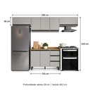 Ver imagem 4 de Cozinha Completa Modulada 4 Peças 280cm com Tampo Tóquio Cinza Casamia
