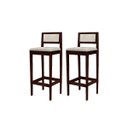 Ver imagem 1 de Kit 2 Banquetas Assento Encosto Estofado Imbuia com Linho Cru Hellen