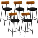 Ver imagem 1 de Kit 05 Banquetas Baixa Cozinha Sala Jantar Bancada Milão L02 Couríssimo Whisky Chumbo - lyam decor L