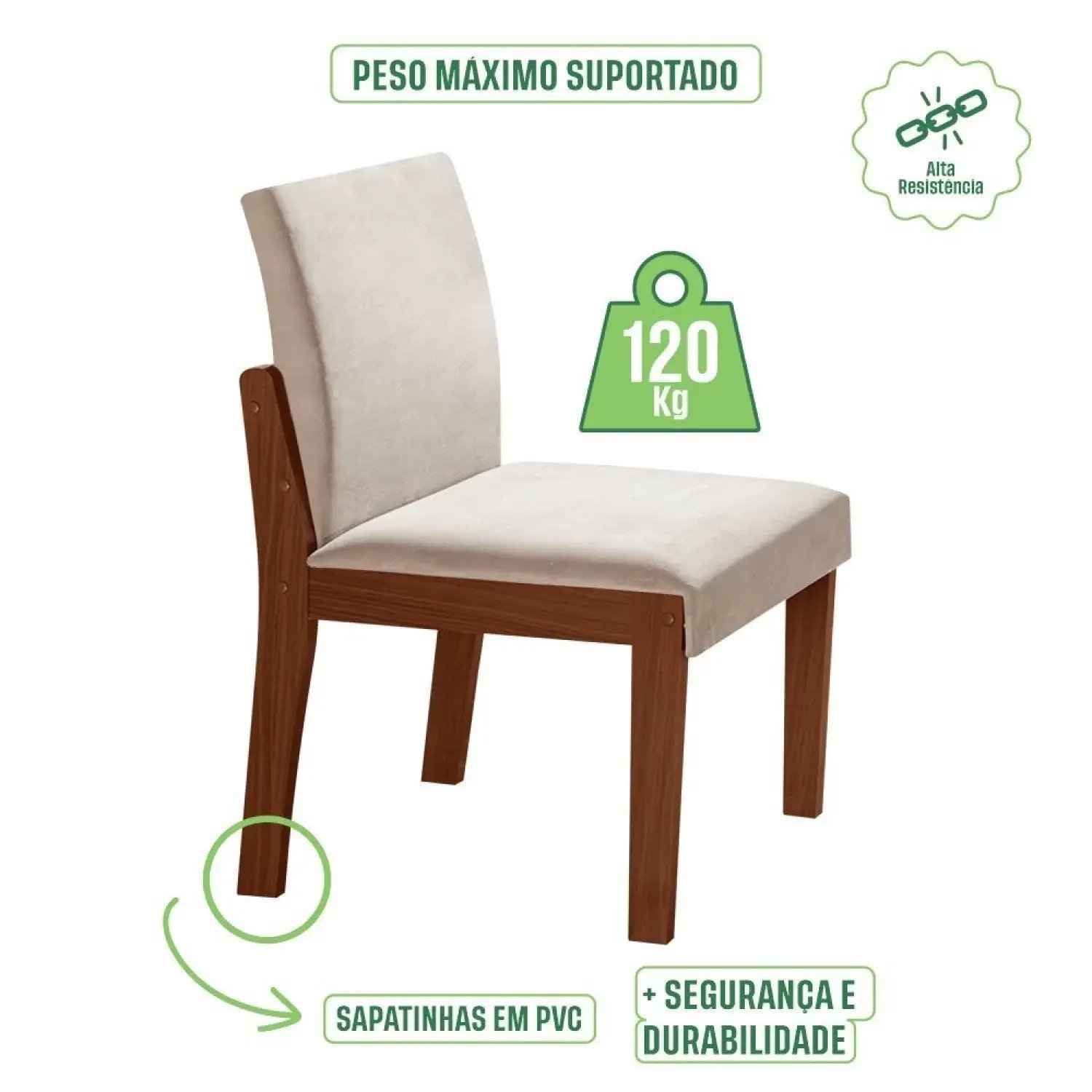 Conjuntos Harpa 180cm 6 Cadeiras Mônaco Yescasa - 5