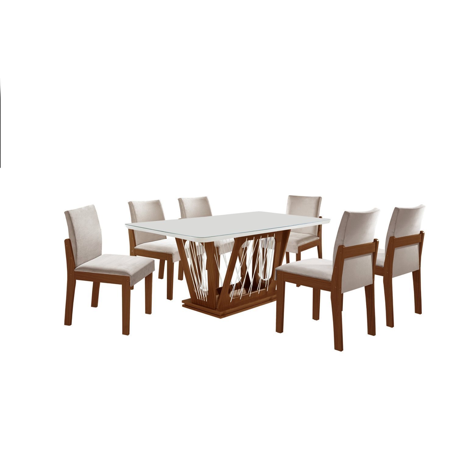 Conjuntos Harpa 180cm 6 Cadeiras Mônaco Yescasa - 3