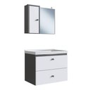 Ver imagem 1 de Gabinete para Banheiro Suspenso 50cm com Lavatorio e Espelheira Grafite Branco Clvp01 Versato Nova M