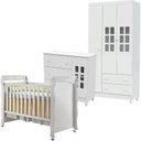 Ver imagem 1 de Quarto de Bebê Mariah 3p com Berço Mirelle Branco Brilho - Carolina