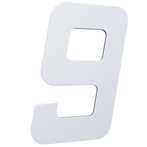 Número 130mm Garbo Font - Branco - Metalmidia 9