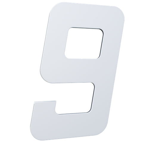 Número 130mm Garbo Font - Branco - Metalmidia 9