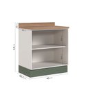 Ver imagem 4 de Balcão 2 Portas com Tampo e Rodapé Ipanema CabeCasa MadeiraOriginals Branco/Verde Folha
