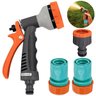 Esguicho Hidropistola 6 Jatos Mangueira Jardim + Engate Rápido 3/4" e 5/8" + Bico Torneira Engate Rá - 1