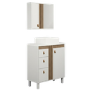Ver imagem 1 de Conjunto Gabinete para Banheiro 60cm com Tampo de Pedra Sofia