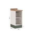 Ver imagem 4 de Balcão 1 Porta com Tampo e Rodapé Ipanema CabeCasa MadeiraOriginals Branco/Verde Folha