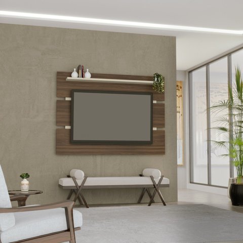 Painel para TV até 65 Polegadas MDF 160CMX116CM Arcade Marrom