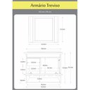 Ver imagem 5 de Conjunto de Banheiro Gabinete Suspenso Ripado 1 Gaveta Interna com Espelheira e Cuba Treviso Marrom/Nogal Sevilha/Branco
