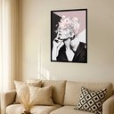 Ver imagem 2 de Quadro Decorativo Surrealismo Mulher Flores - 70x50cm:moldura Preta
