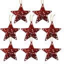 Ver imagem 1 de Conjunto Estrela Tridimensional Arabesco Vermelha 11cm Enfeite Árvore 8 Unidades - Magizi