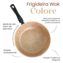 Ver imagem 2 de Frigideira Colore Wok 24cm Antiaderente Bege Stone Alegrete