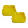 Kit 2 Cinzeiro de Silicone Quadrado Não Queima Não Quebra Resistente em Borracha Cor:amarelo - 1