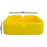 Kit 2 Cinzeiro de Silicone Quadrado Não Queima Não Quebra Resistente em Borracha Cor:amarelo - 2