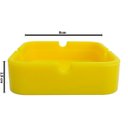 Ver imagem 2 de Kit 2 Cinzeiro de Silicone Quadrado Não Queima Não Quebra Resistente em Borracha Cor:amarelo