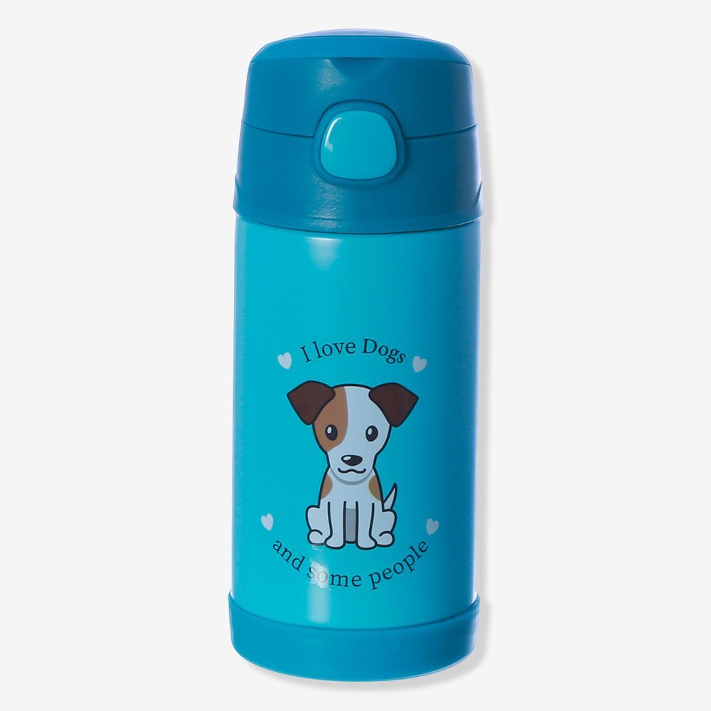 Garrafa Infantil Click com Canudo I Love Dogs - Zonacriativa Zona Criativa - 1