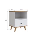 Ver imagem 4 de Mesa de Cabeceira Retrô com 1 Gaveta Branco Mel